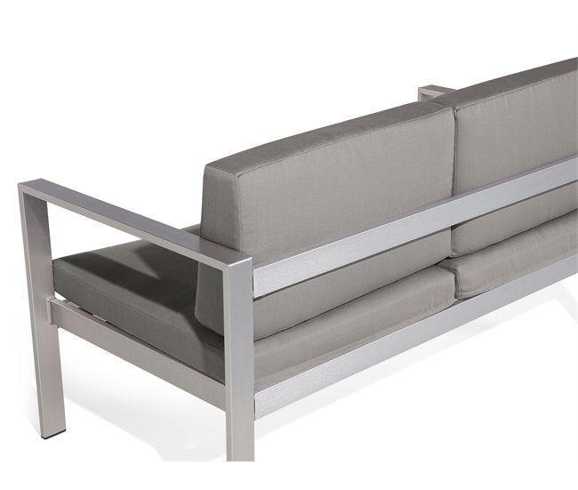 Beliani Banco Aluminio SALERNO 142x70 Gris