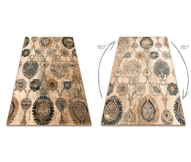 Alfombra de lana POLONIA Olivo Ornamento 235x350 Beige