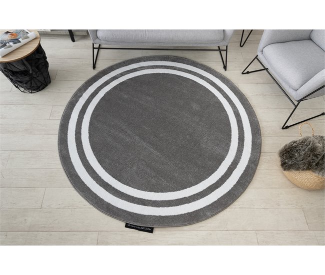 Alfombra HAMPTON cadre círculo 120x120 Gris