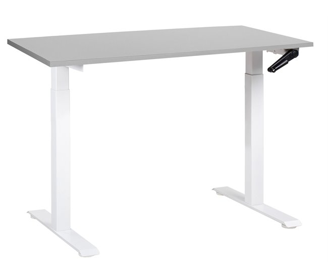 Beliani Escritorio de altura regulable manual DESTINES 120x72 Gris Claro