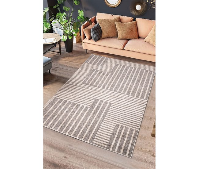 Alfombra geométrica con relieve PAULA - ATTICGO 160x230 Beige