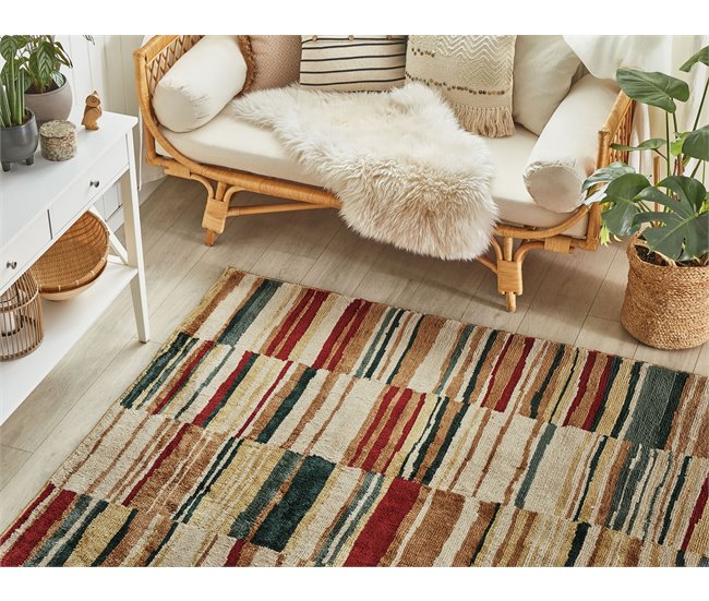 Beliani Alfombra de pelo corto FATSA 140x200 Multicolor