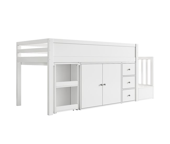 Cama alta para niños Blanco