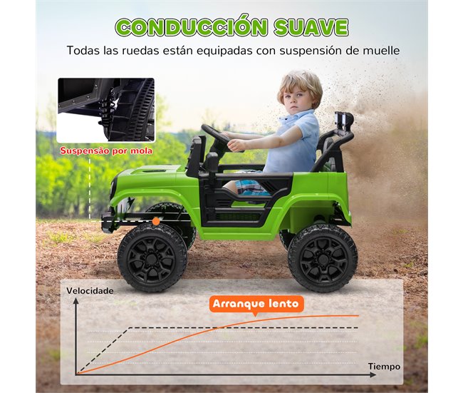 Carro Eléctrico Infantil Plástico, Metal AIYAPLAY Verde