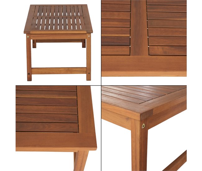 Conjunto de muebles de jardín Cannole 4 piezas ratán Madera