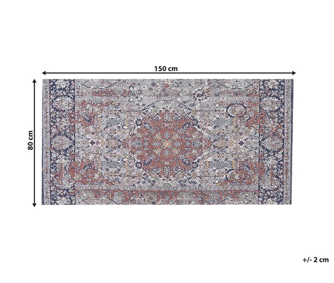 Beliani Alfombra de pelo corto KORGAN 80x150 Multicolor
