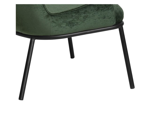 ALVIN - Sillón de tela y metal Verde