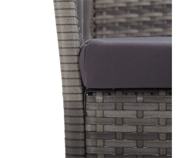 2 Sillones de jardín de ratán sintético con cojines Antracita