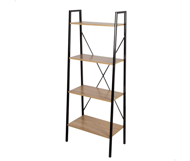 Max Home Estantería escalera madera 4 estantes 60 Negro/ Madera