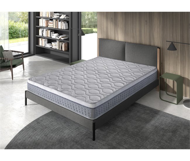 Colchón BOOMER CONFORT 135x190cm de muelles ensacados SOMNALIS Blanco
