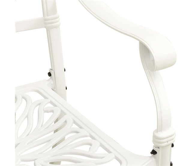 2 Sillas de jardín de aluminio fundido Blanco