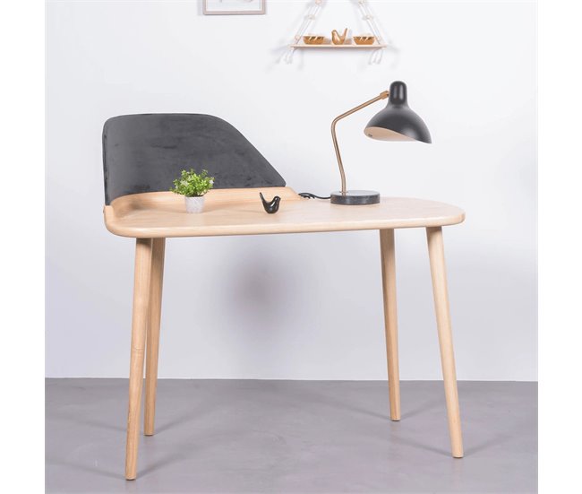 Escritorio de diseño en madera y terciopelo - Cattelan 109x56 Fresno