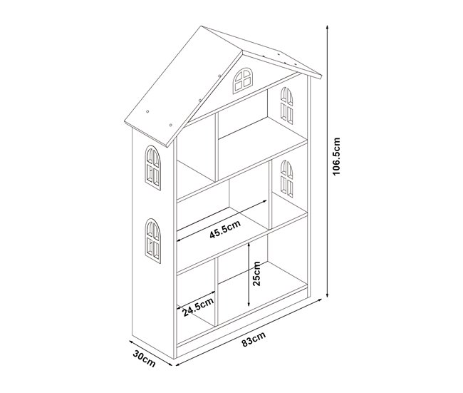 Estantería infantil Stange en forma de casa MDF Blanco