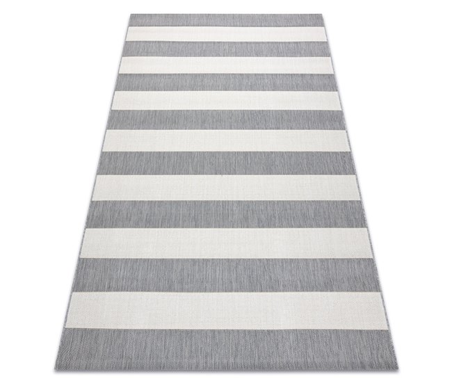 Alfombra de cuerda sisal FLAT 48644/637 Rayas 120x170 Gris