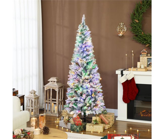 Árbol de Navidad Plástico, Metal HOMCOM, hogar - decoración Verde