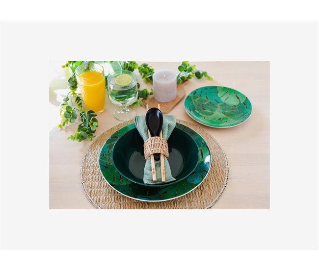 Vajilla AMAZONAS 18 piezas marca KACTUS HOME Verde