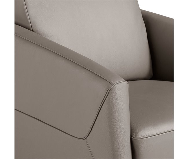 ANGEL CERDÁ Sillón moderno de piel Gris Oscuro