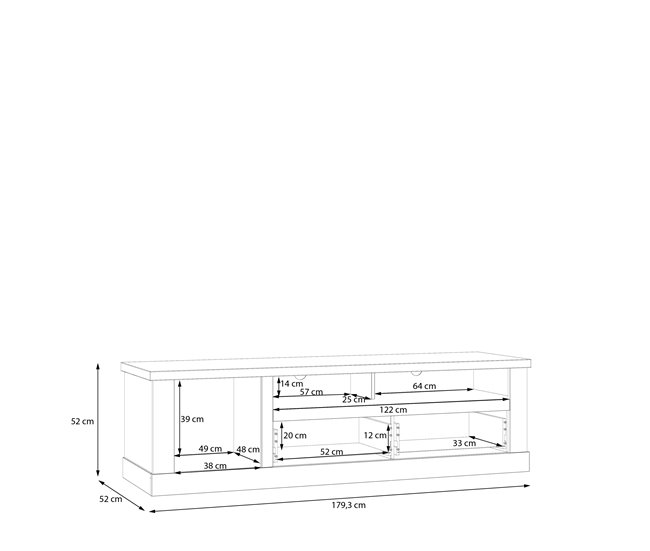 Mueble TV 1 puerta y 2 cajónes VERONA Negro/ Madera