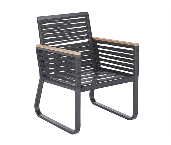 Beliani Silla de jardín CANETTO Negro