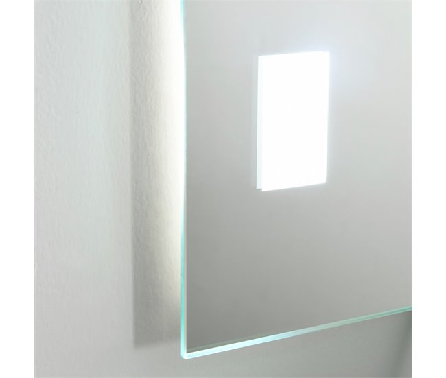 Espejo de Baño Vidrio, Aluminio, LED, Plástico kleankin Plateado