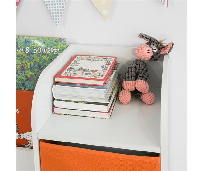 Organizador de Juguetes con 2 Cajas KMB37-W SoBuy Blanco