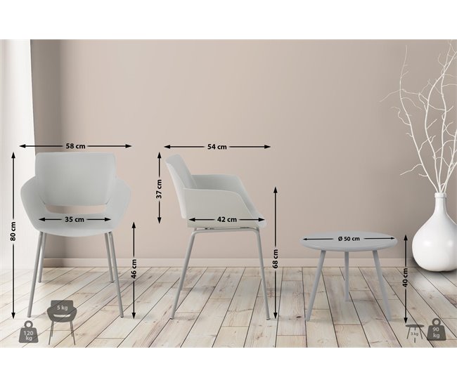 Grupo de asientos Berena Gris Claro