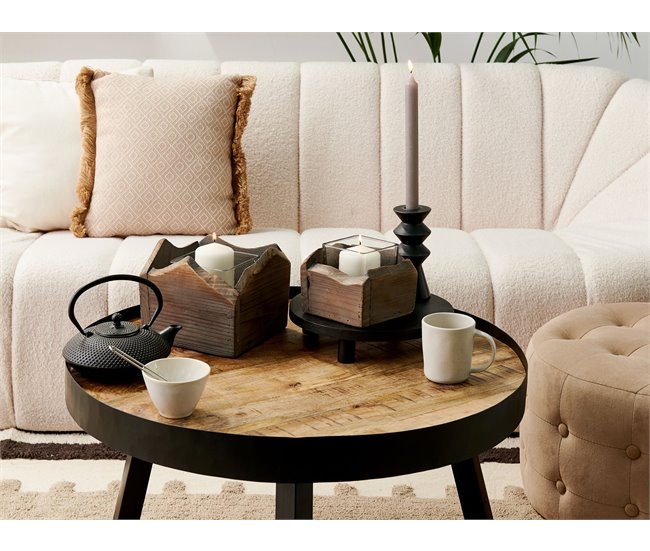 Beliani Candelero PLATEROS Marron