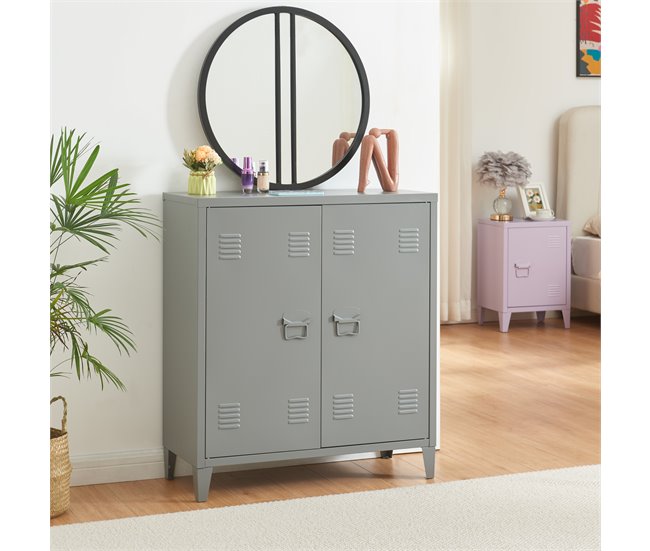 Armario de oficina Oripää con estante regulable acero Gris Oscuro