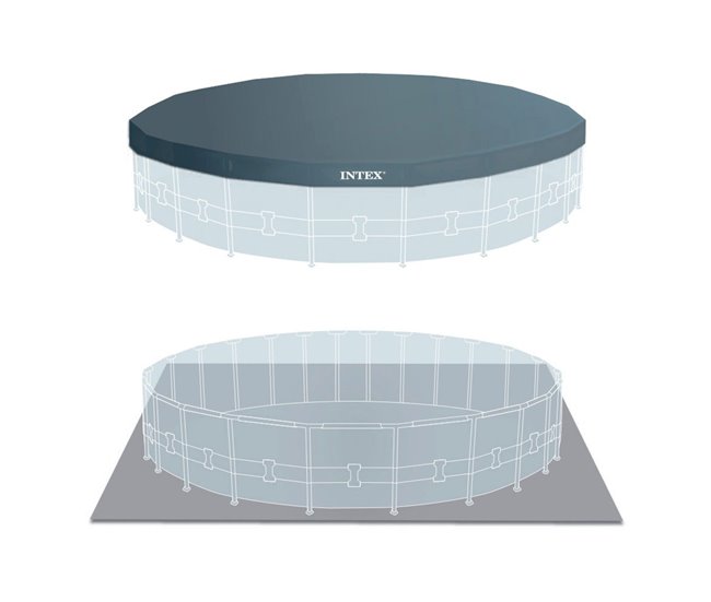 Piscina desmontable redonda intex gama prisma frame 549x122 cm con depuradora Gris