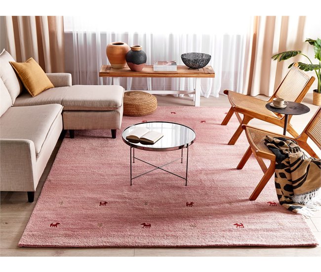 Beliani Alfombra de pelo corto YULAFI 200x300 Fucsia