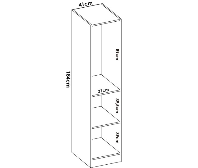 Armario multiusos 1 puerta efecto madera 41 Blanco
