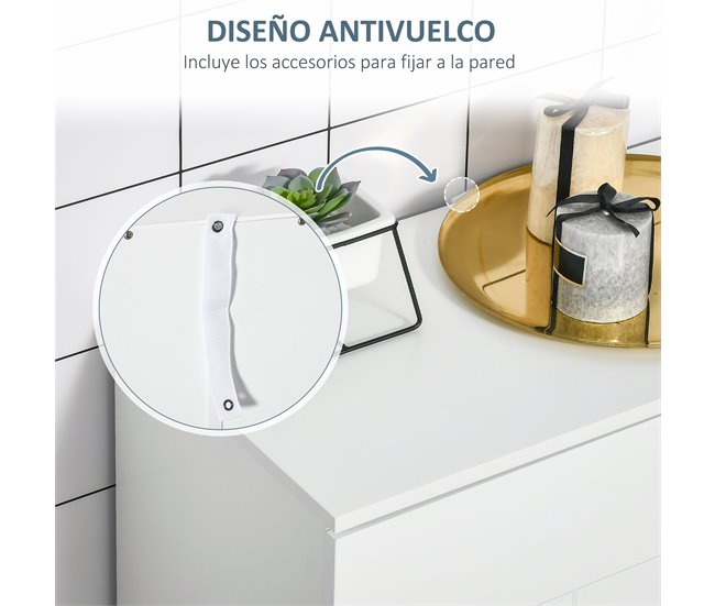 Armario de Baño MDF kleankin, hogar - baño 60 Blanco