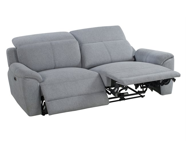 Sofá 3 plazas 2 asientos relax eléctricos JAXON color gris Gris