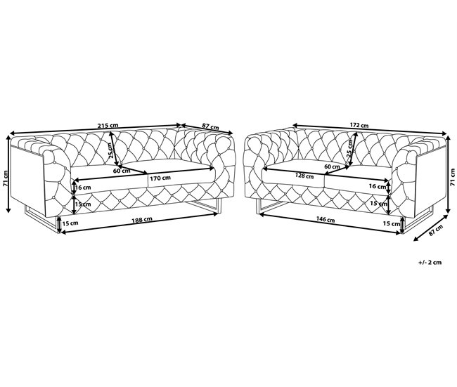 Beliani Conjunto de sofás VISSLAND Beige