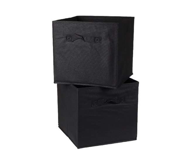 Caja de almacenaje de tela Negro