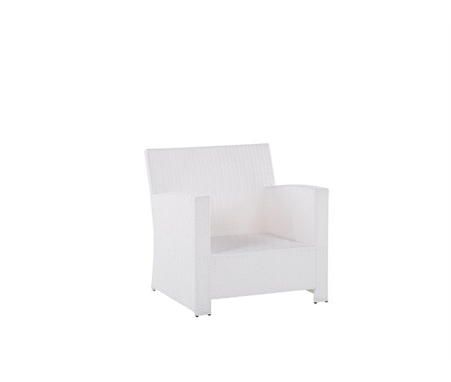 Beliani Conjunto de jardín Ratán sintético MARINO Blanco