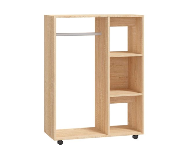 Armario Cavolo diseño sin puertas con ruedas Natural