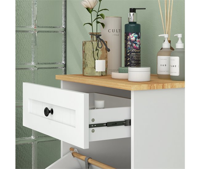 Armario de Baño MDF HOMCOM, hogar - baño Blanco