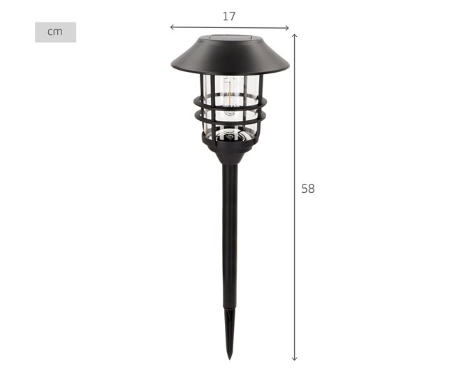 Aktive Set de 4 balizas LED solares luz cálida 6 lúmenes IP44 Negro