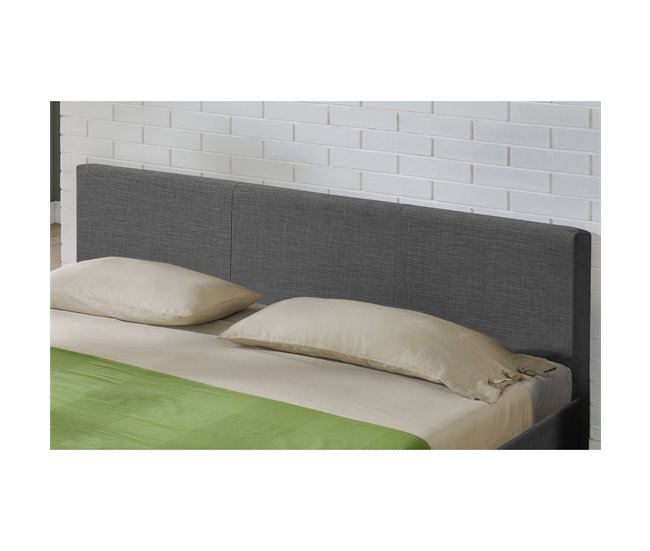 Corium Cama Doble Skagen tapizada en tela 189x210 Gris