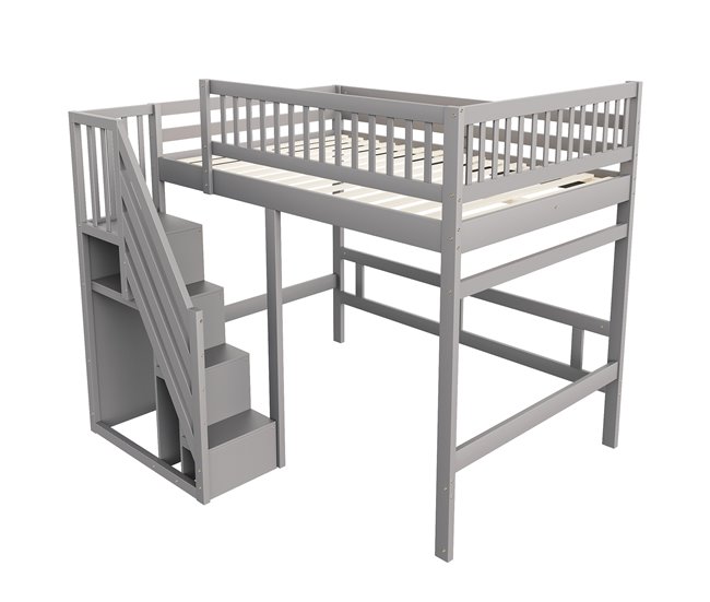 Cama alta para niños 192x205 Gris