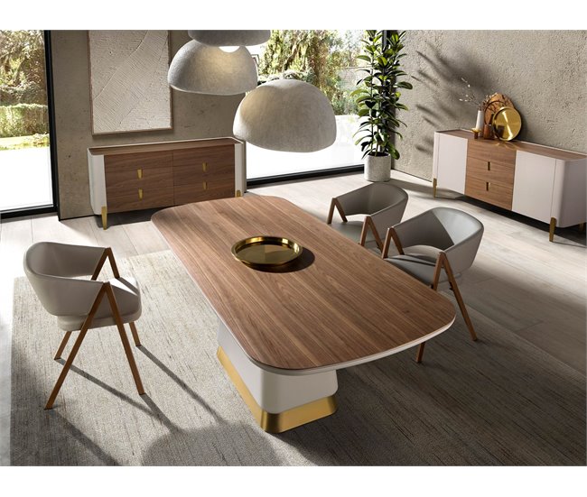 ANGEL CERDA Mesa comedor rectangular y madera Beige