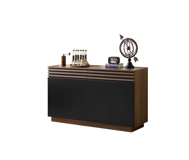 Aparador con 4 puertas y 2 cajónes Negro