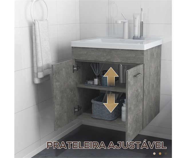 Mueble de Baño Melamina de Madera; Cerámica kleankin 60 Gris