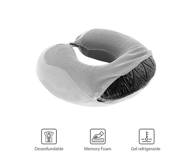 Acomoda Textil – Almohada Cervical Viscoelástica 30x32 Gris
