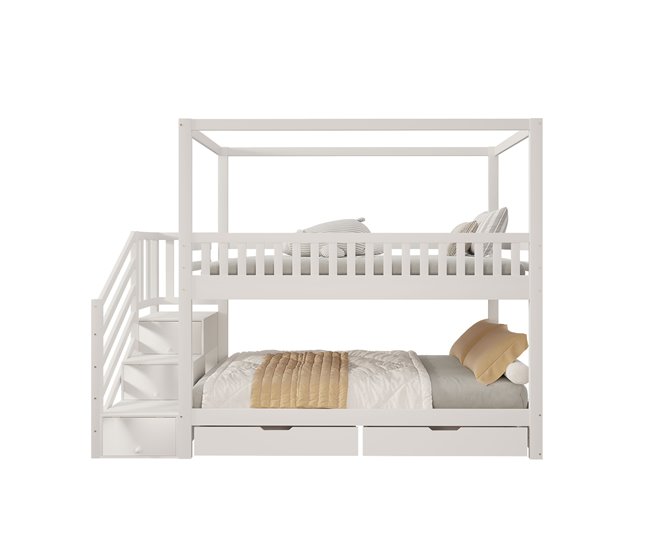 Cama litera 95x255 Blanco