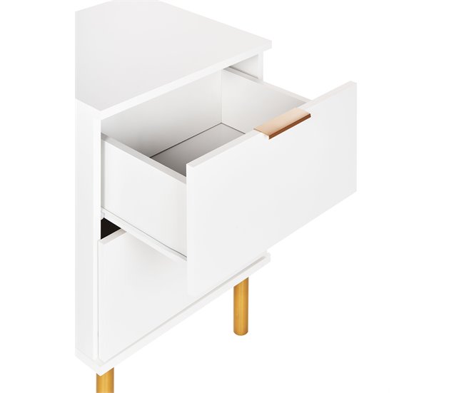 Beliani Mesita de noche WALPOLE 41 Blanco