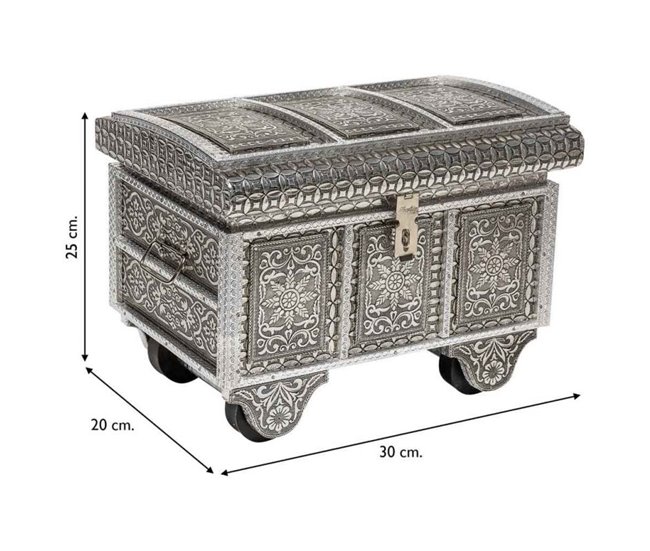 Joyero de metal repujado Plateado