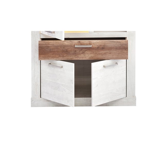 Vitrina baja 3 puertas VERONA  Blanco/ Madera