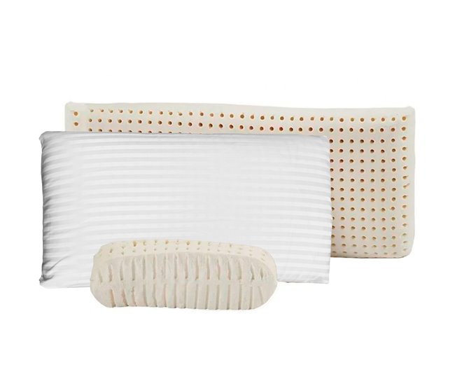 Almohada de Látex Perforada con Funda 150x35 Blanco